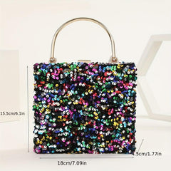 Colorful Sequins Clutch Purse Glitter Handbag for Wedding Party