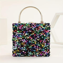 Colorful Sequins Clutch Purse Glitter Handbag for Wedding Party