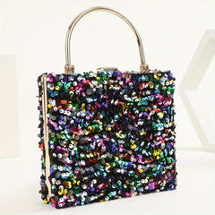 Colorful Sequins Clutch Purse Glitter Handbag for Wedding Party