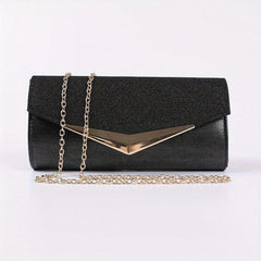 Glitter Sequins Evening Clutch Wallet with Chain Strap