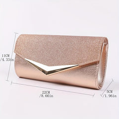 Glitter Sequins Evening Clutch Wallet with Chain Strap