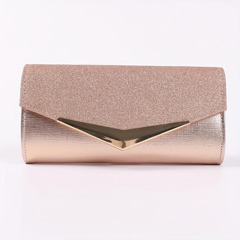 Glitter Sequins Evening Clutch Wallet with Chain Strap
