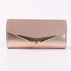 Glitter Sequins Evening Clutch Wallet with Chain Strap