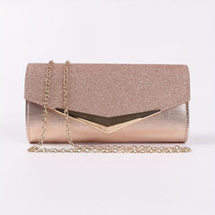 Glitter Sequins Evening Clutch Wallet with Chain Strap