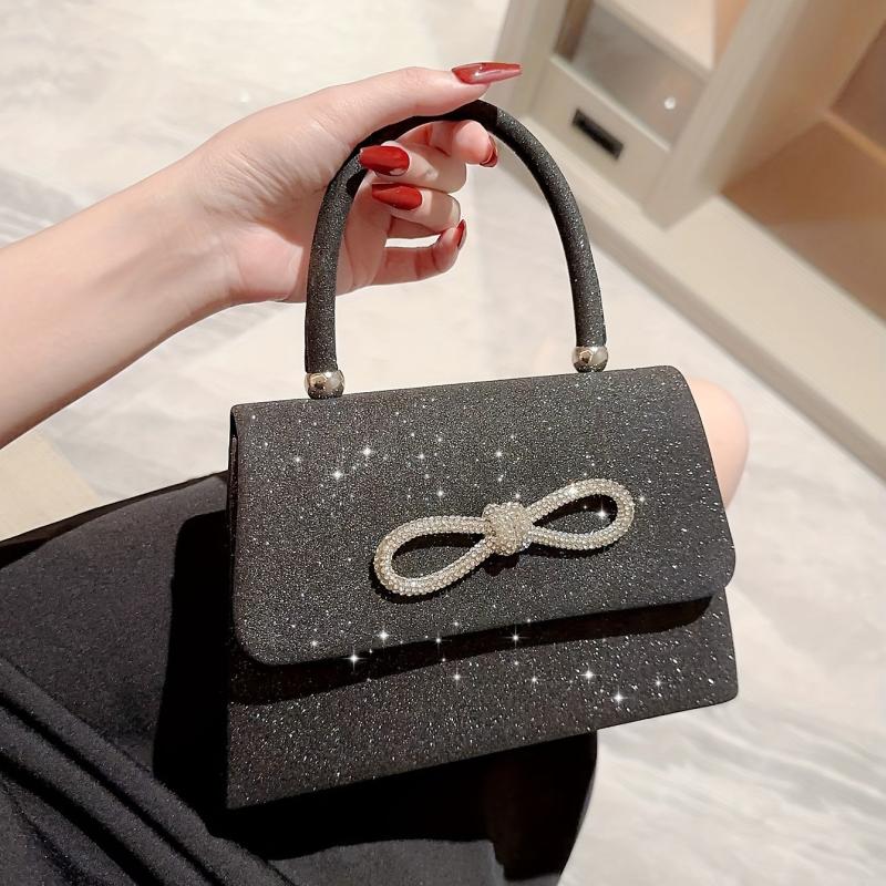 Rhinestone Glitter Chain Handbag Bling Clutch Purse Cocktail Evening Bag