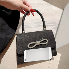 Rhinestone Glitter Chain Handbag Bling Clutch Purse Cocktail Evening Bag