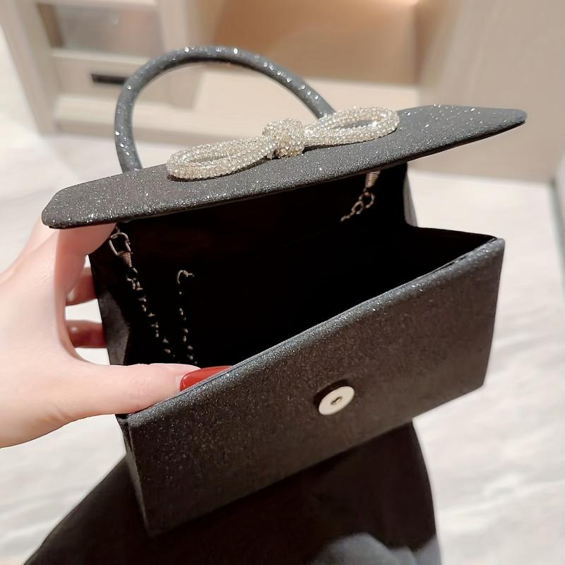 Rhinestone Glitter Chain Handbag Bling Clutch Purse Cocktail Evening Bag