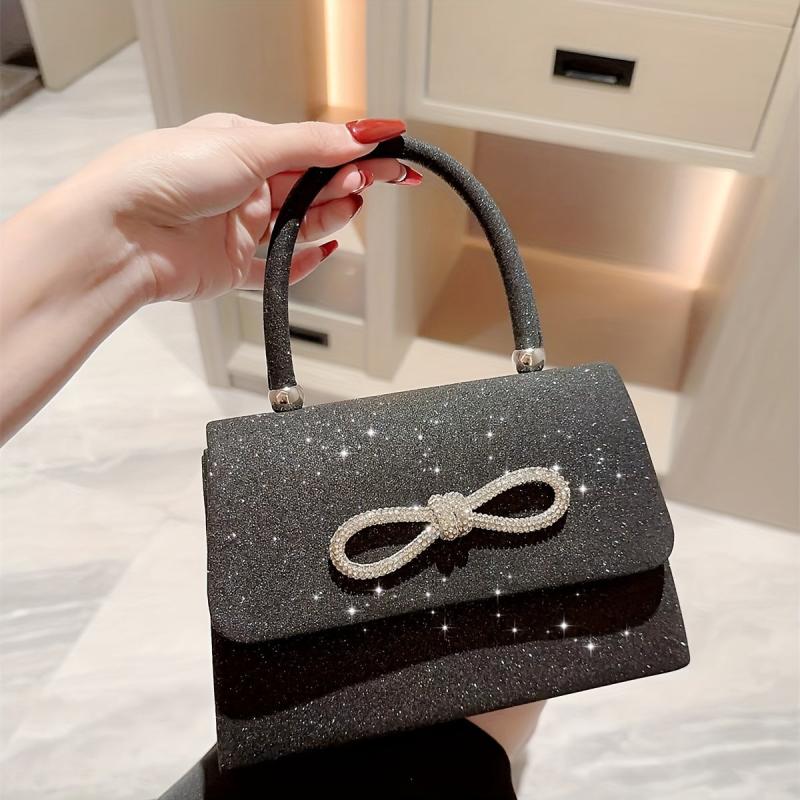 Rhinestone Glitter Chain Handbag Bling Clutch Purse Cocktail Evening Bag