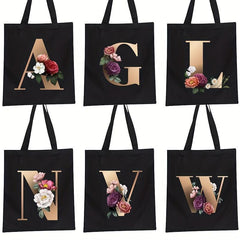 Floral Print Tote Bag Large Capacity Canvas Beach Bag