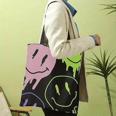 Cartoon Face Painting Tote Bag Large Travel Beach Shoulder Bag