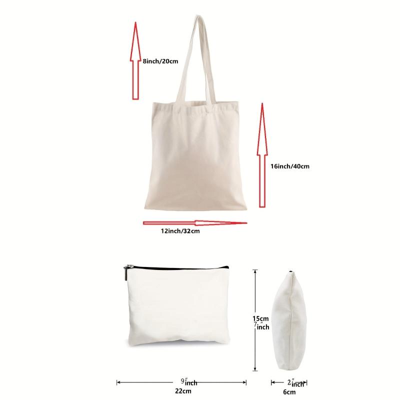 2 Pcs Letter Pattern Shoulder Bag All Match Handbag Women's Minimalist Bags