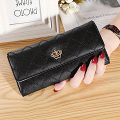 Argyle Pattern Crown Clutch Wallet Coin Purse