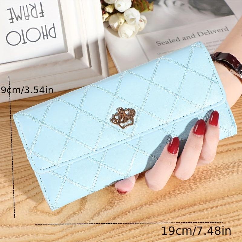 Argyle Pattern Crown Clutch Wallet Coin Purse