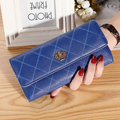 Argyle Pattern Crown Clutch Wallet Coin Purse