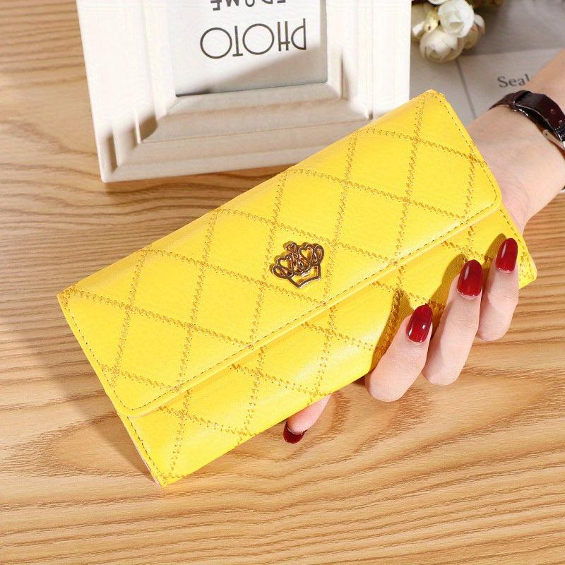 Argyle Pattern Crown Clutch Wallet Coin Purse