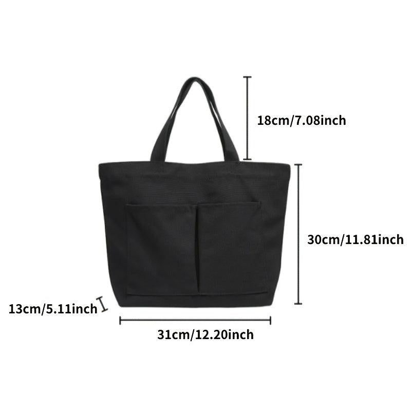 Minimalist Canvas Shoulder Bag Versatile Large Handbag All Match Satchel Bag
