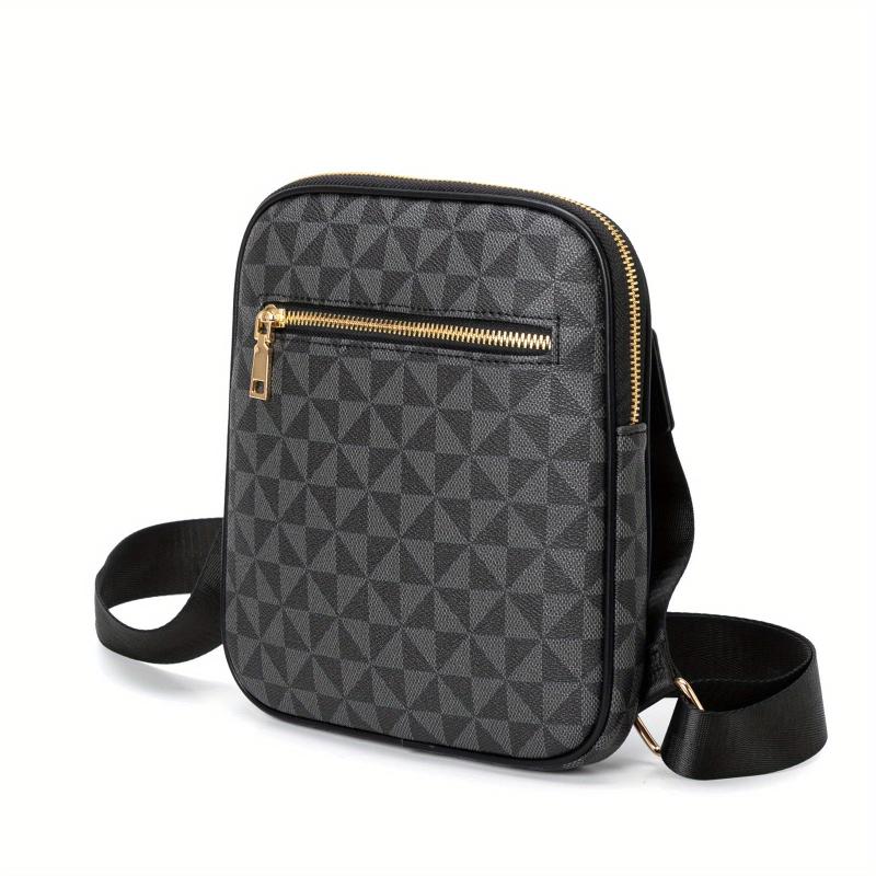 Men's Leather Crossbody Bag Vertical Shoulder Bag Casual Travel Messenger