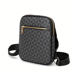 Men's Leather Crossbody Bag Vertical Shoulder Bag Casual Travel Messenger