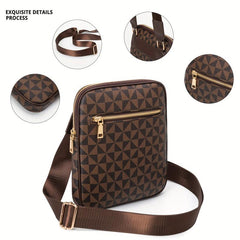 Men's Leather Crossbody Bag Vertical Shoulder Bag Casual Travel Messenger