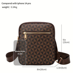 Men's Leather Crossbody Bag Vertical Shoulder Bag Casual Travel Messenger