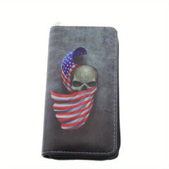 Halloween Skull Zipper Handbag Wallet Clutch Bag