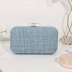Elegant Plaid Kiss Lock Chain Clutch Evening Bag