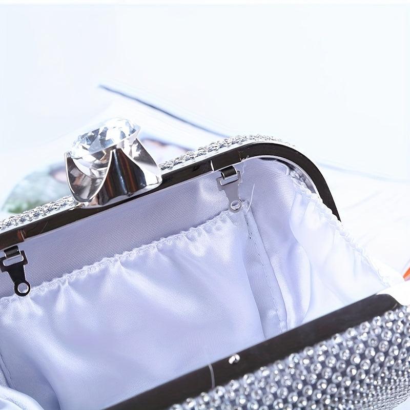 Glitter Rhinestone Clutch Purse Handbag for Prom