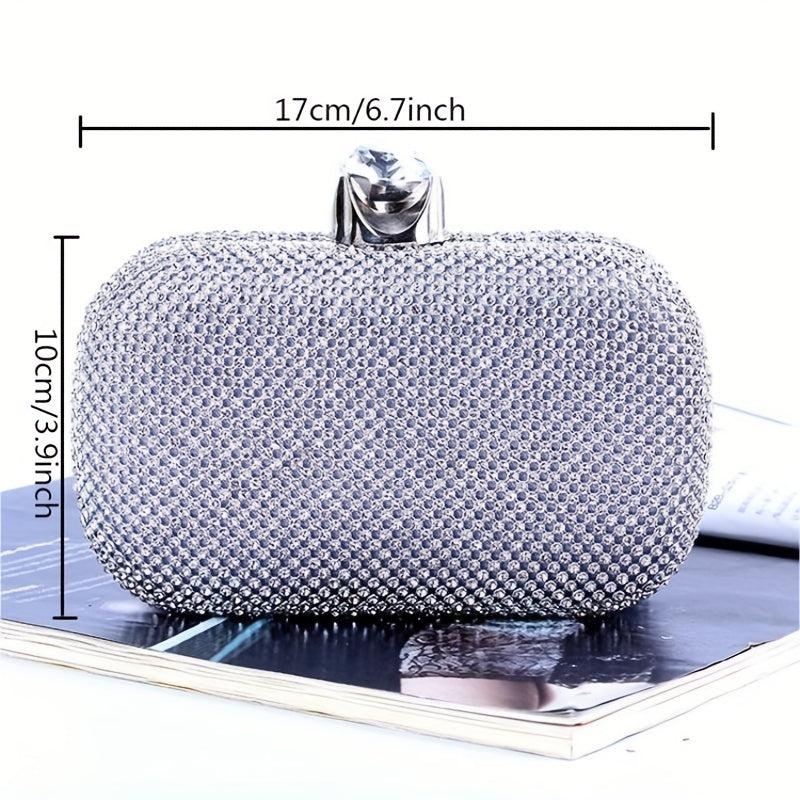 Glitter Rhinestone Clutch Purse Handbag for Prom