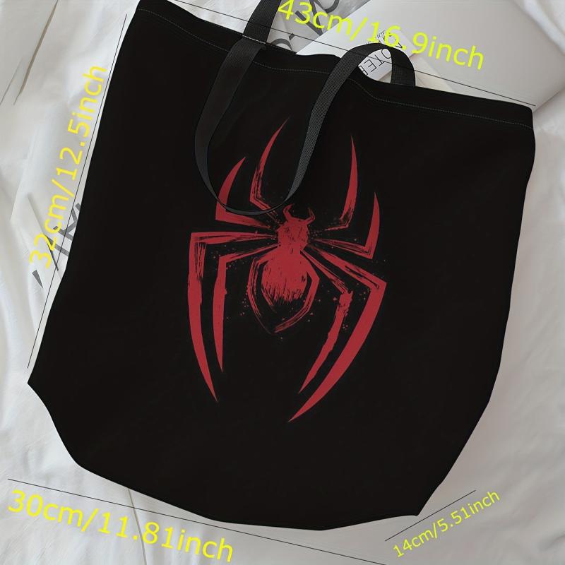Halloween Spider Print Tote Bag - Large Travel Beach Shoulder Bag