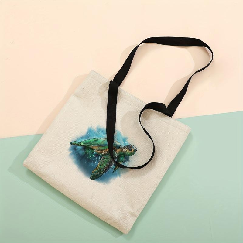 Leisure Turtle Print Tote Bag Travel Beach Shoulder Bag