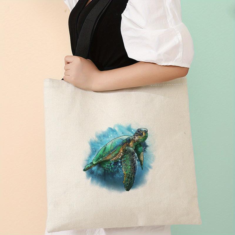 Leisure Turtle Print Tote Bag Travel Beach Shoulder Bag