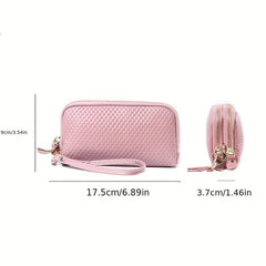 Minimalist Solid Clutch Wallet Classic Zipper Wallet Women's