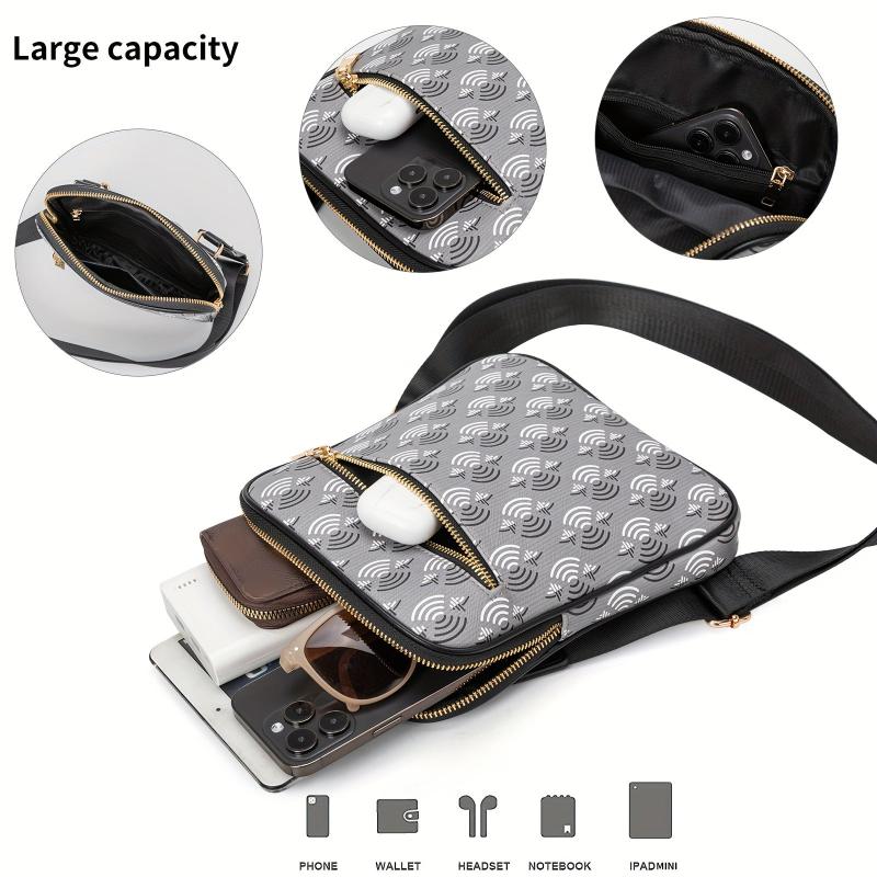 Men's Women's Single Shoulder Bag Vertical Crossbody Bag Thin Bag