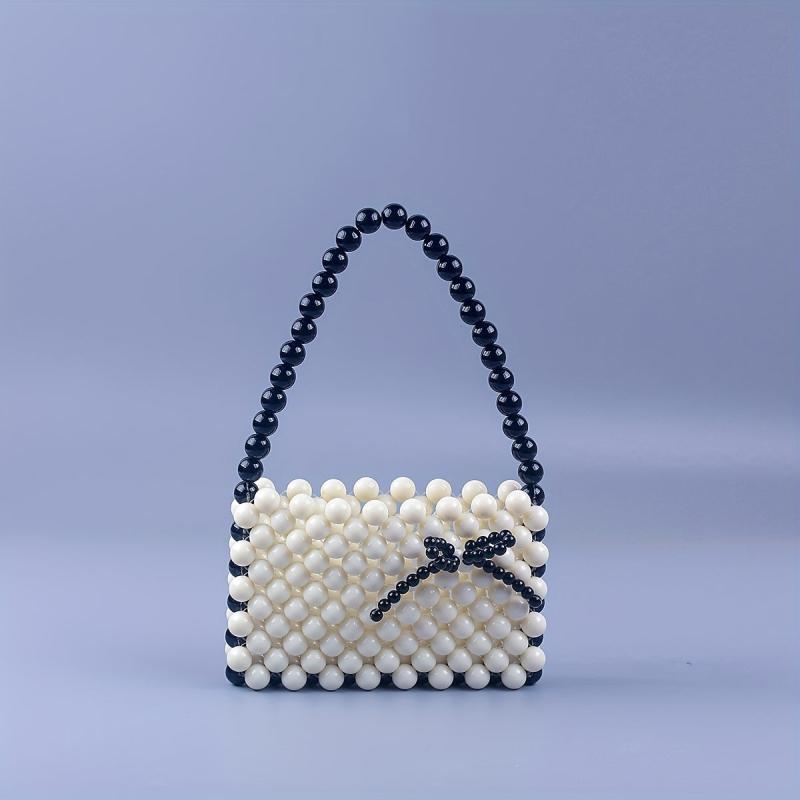 Beaded Acrylic Handbag Satchel Purse