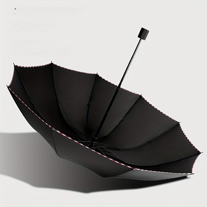 10 Ribs Travel Folding Umbrella, Strong & Portable, Rain or Shine Dual Use