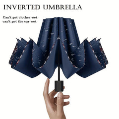 10 Ribs Travel Folding Umbrella, Strong & Portable, Rain or Shine Dual Use