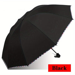 10 Ribs Travel Folding Umbrella, Strong & Portable, Rain or Shine Dual Use