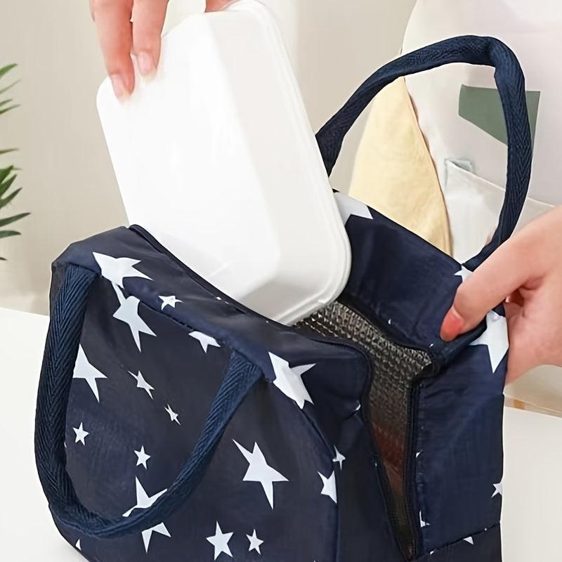 Cartoon Pattern Lunch Bag Insulated Zipper Handbag