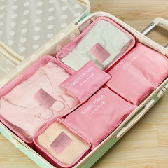 6pcs Travel Storage Bags Nylon Lightweight Portable Organizers