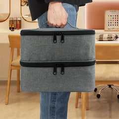 Double Layer Cosmetic Bag Large Capacity Makeup Satchel Bag