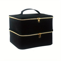 Double Layer Cosmetic Bag Large Capacity Makeup Satchel Bag