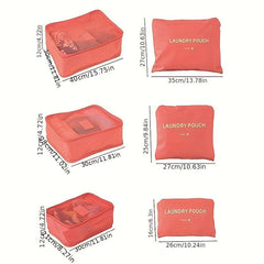 6 Pcs Travel Storage Bags Clothes Organizer Dustproof Luggage Bags