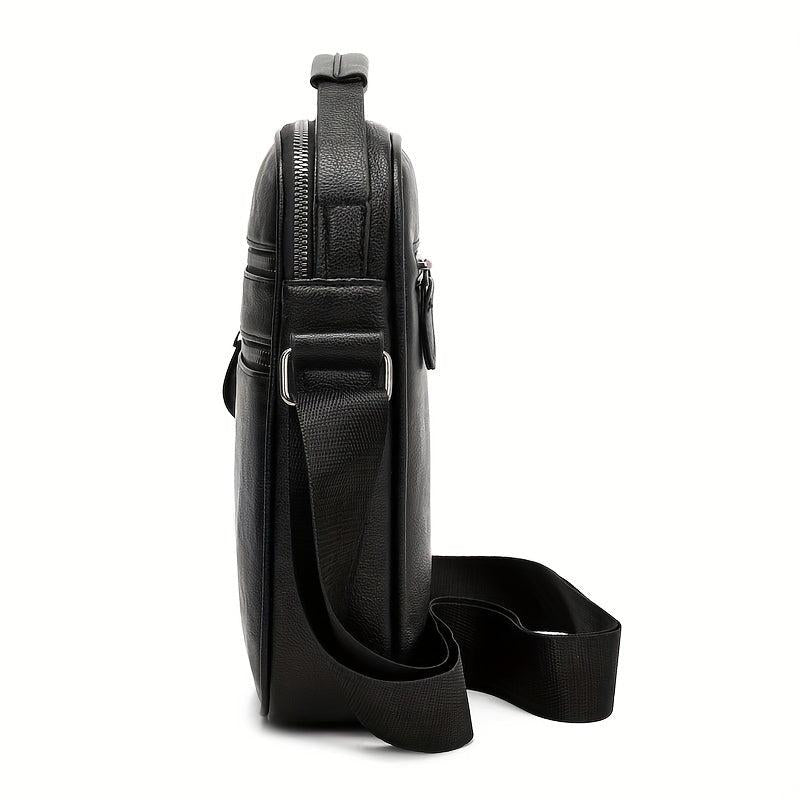 Men's Leather Crossbody Bag Shoulder Bag Multifunction Messenger