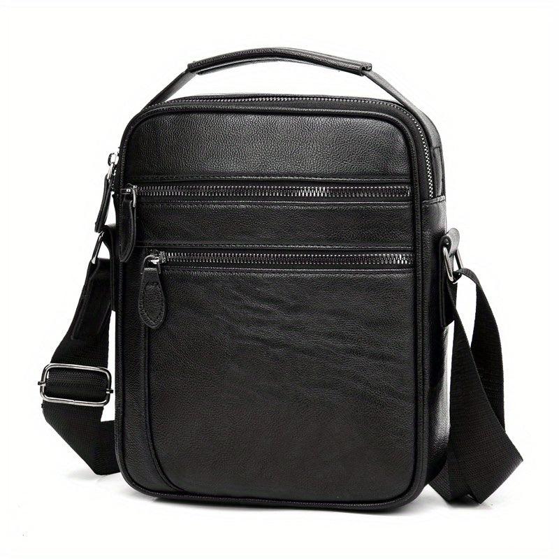 Men's Leather Crossbody Bag Shoulder Bag Multifunction Messenger
