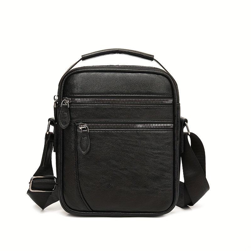 Men's Leather Crossbody Bag Shoulder Bag Multifunction Messenger