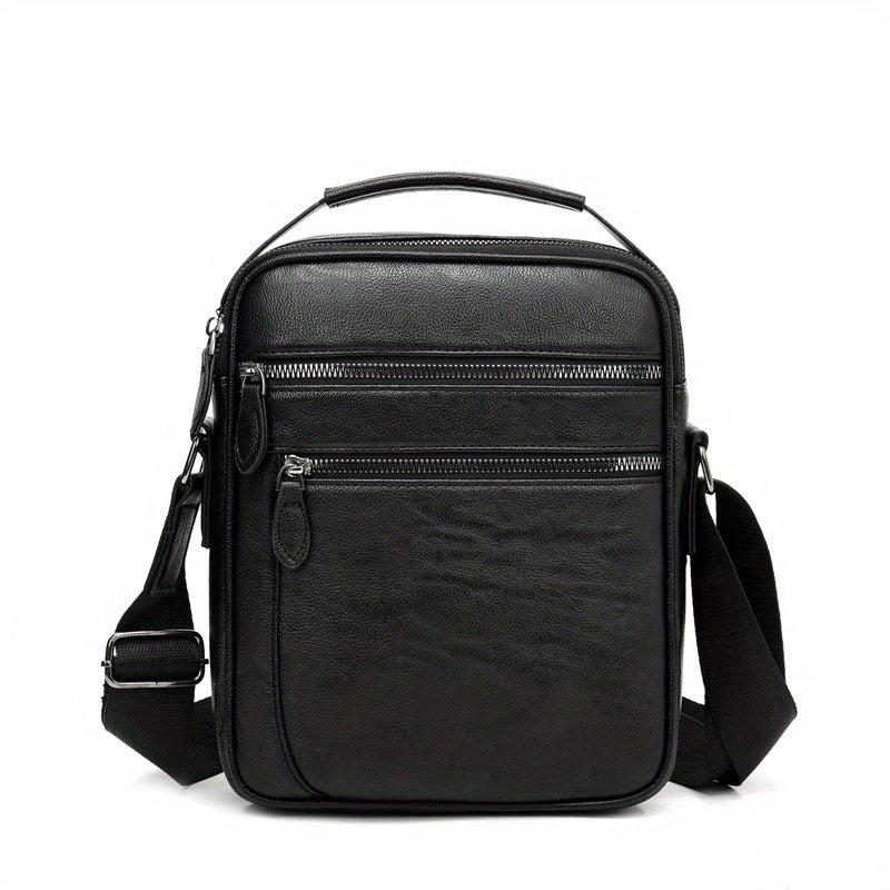 Men's Leather Crossbody Bag Shoulder Bag Multifunction Messenger