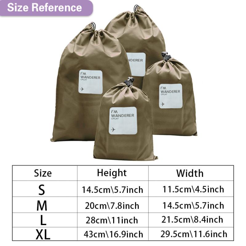 4pcs Drawstring Storage Bags for Travel Clothing Underwear