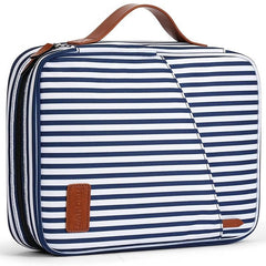 Portable Striped Pattern Handbag Lightweight Zipper Storage Bag