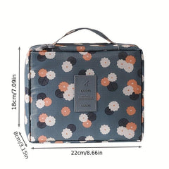 Floral Print Travel Storage Bag Portable Makeup Toiletry Bag