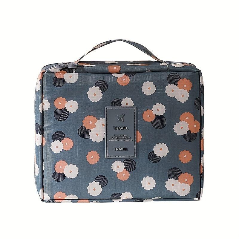 Floral Print Travel Storage Bag Portable Makeup Toiletry Bag